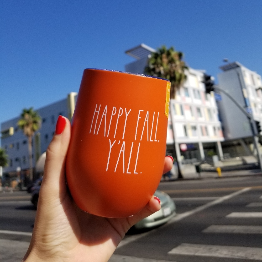 Rae Dunn Happy Fall Y'all wine tumbler